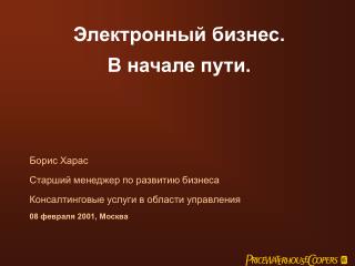 Электронный бизнес. В начале пути.