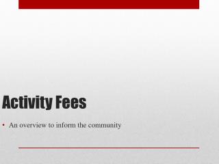 Activity Fees