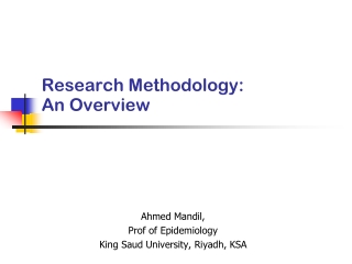 Research Methodology: An Overview