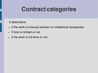 Contract categories