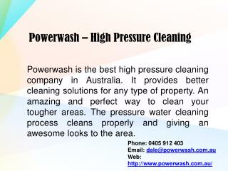Best High Pressure Water Cleaning Services