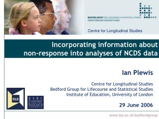 Incorporating information about non-response into analyses of NCDS data