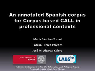 An annotated Spanish corpus for Corpus-based CALL in professional contexts