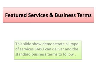 Featured Services &amp; Business Terms