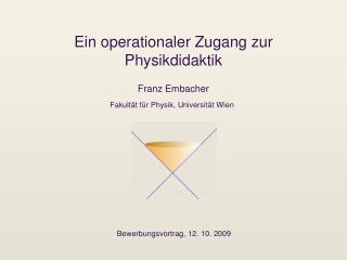 Ein operationaler Zugang zur Physikdidaktik