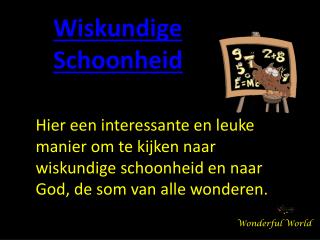 Wiskundige Schoonheid