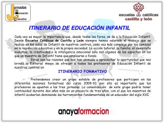 ITINERARIO DE EDUCACIÓN INFANTIL