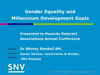 Gender Equality and Millennium Development Goals