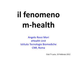 il fenomeno m-health