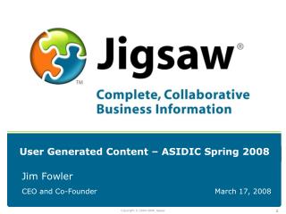 User Generated Content – ASIDIC Spring 2008