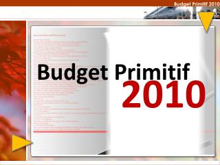 Budget Primitif