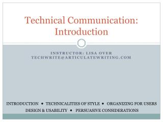 Technical Communication: Introduction