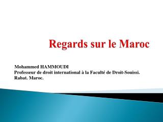 Regards sur le Maroc