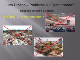 Lixo Urbano – Problema ou Oportunidade?