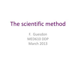 The scientific method