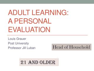 Adult Learning: A Personal Evaluation