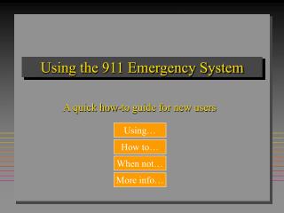 Using the 911 Emergency System