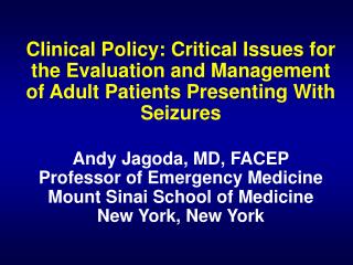 Seizure Clinical Policy