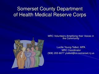 Somerset County Department of Health Medical Reserve Corps