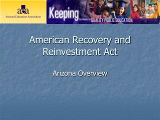 American Recovery and Reinvestment Act