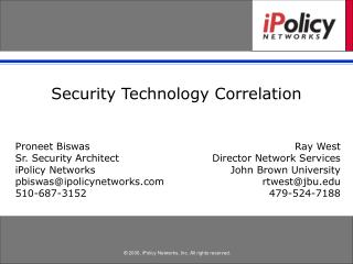 Security Technology Correlation