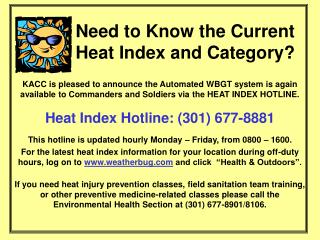 Need to Know the Current Heat Index and Category?