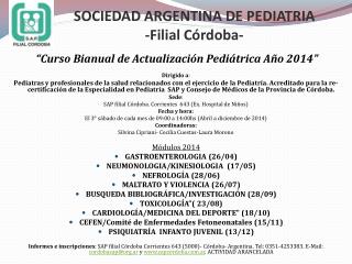 SOCIEDAD ARGENTINA DE PEDIATRIA -Filial Córdoba-