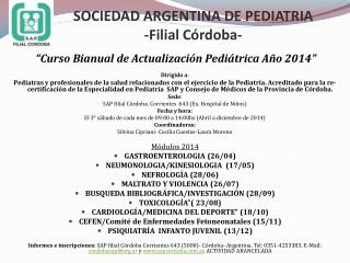 SOCIEDAD ARGENTINA DE PEDIATRIA -Filial Córdoba-