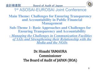 1 st ASOSAI-EUROSAI Joint Conference