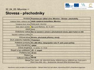 32_04_05: Mluvnice – Slovesa - přechodníky