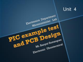 PIC example test and PCB Design