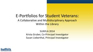 E-Portfolios for Student Veterans: