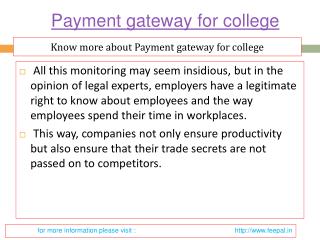 Apply and compare all types payment gateway for college