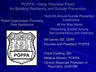 POPPA: Using Volunteer Peers for Building Resiliency and Suicide Prevention