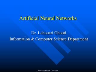 Artificial Neural Networks