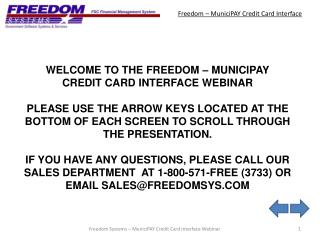 Freedom – MuniciPAY Credit Card Interface