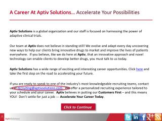 A Career At Aptiv Solutions… Accelerate Your Possibilities