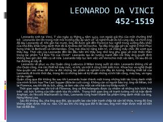 Leonardo da Vinci 452-1519