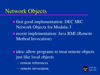 Network Objects