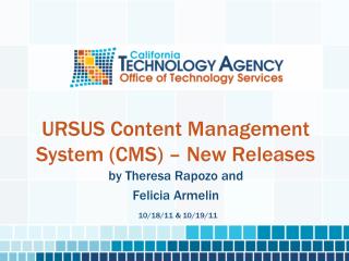 URSUS Content Management System (CMS) – New Releases
