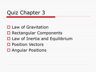 Quiz Chapter 3