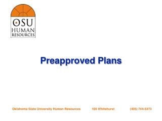 Preapproved Plans