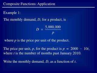 Composite Functions: Application