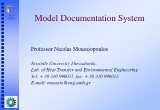 Model Documentation System