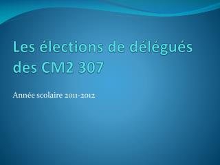 Les élections de délégués des CM2 307
