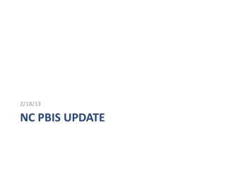 NC PBIS UPDATE