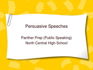 Persuasive Speeches