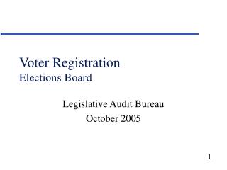 Voter Registration Elections Board