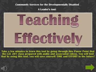 Teaching Effectively