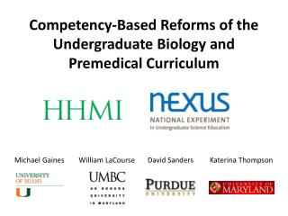 Competency-Based Reforms of the Undergraduate Biology and Premedical Curriculum